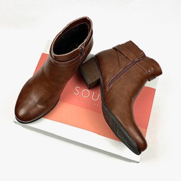 New Soul Naturalizer Carrie Ankle Bootie, Wiskey, 8 - Picture 11 of 12